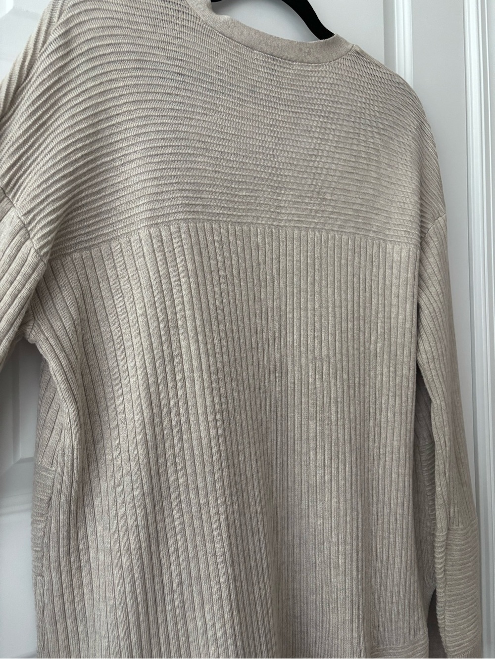Verve Ami Neutral Ribbed Open-Front Cardigan M - Picture 7 of 7